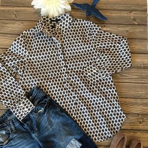 Lands End Black and White Floral Popover